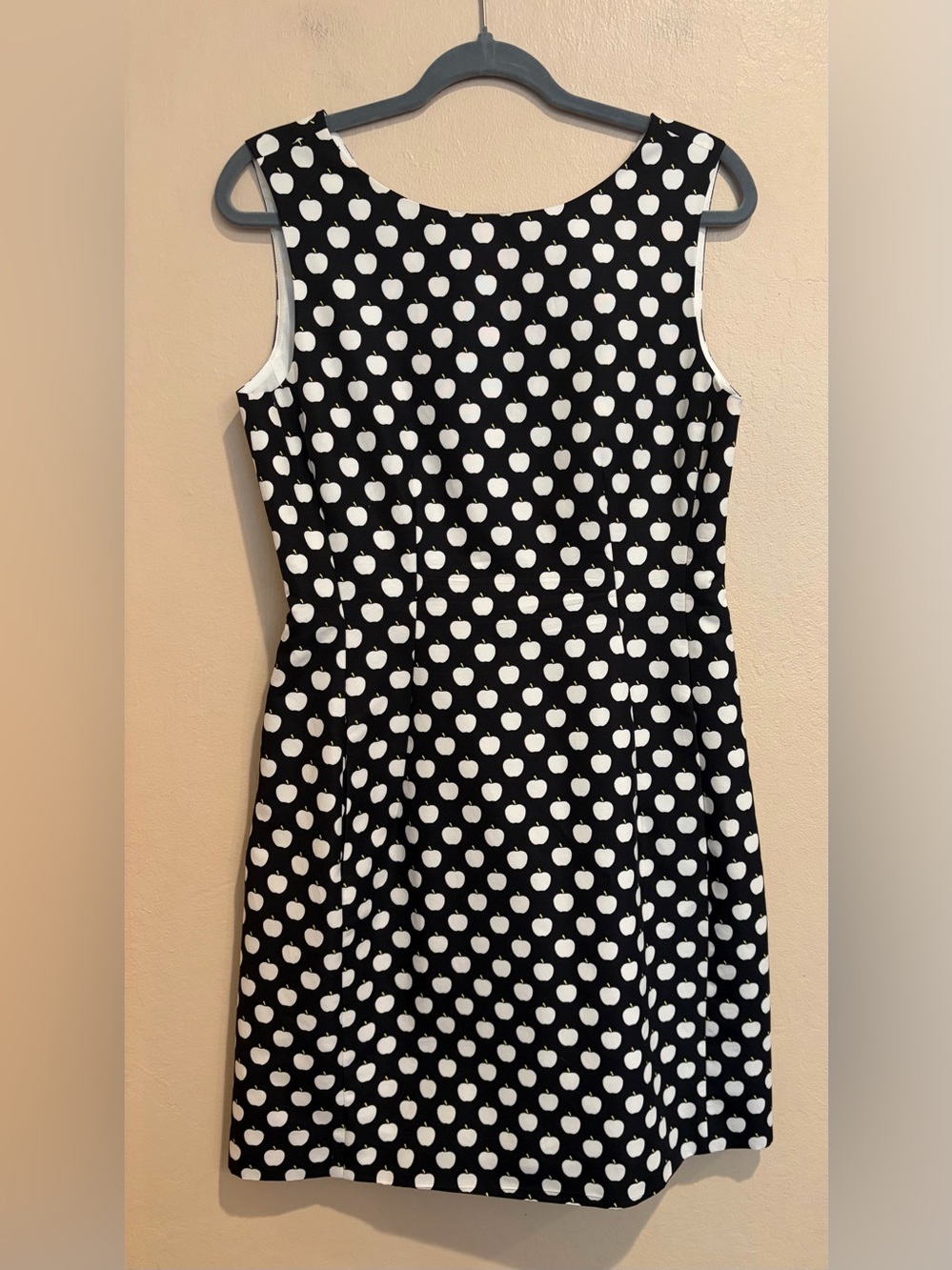 Kate Spade Black Midi Dress w/ Little White Apples All Over, Cute Teacher Vibes